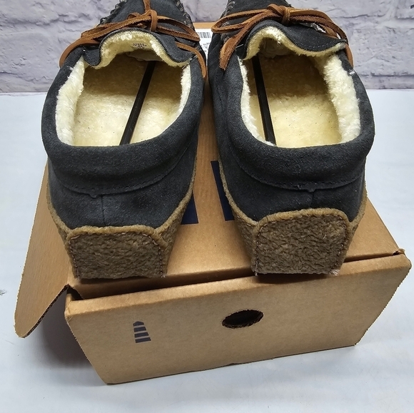 Lands End Womens Flats Loafers 10B Suede Leather Bow Slip On Driving Shoes - Picture 3 of 9